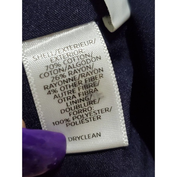 Loft Women's Blue Striped Cotton Long Sleeve Full Zip Front Casual Jacket Size 6 - Picture 10 of 12